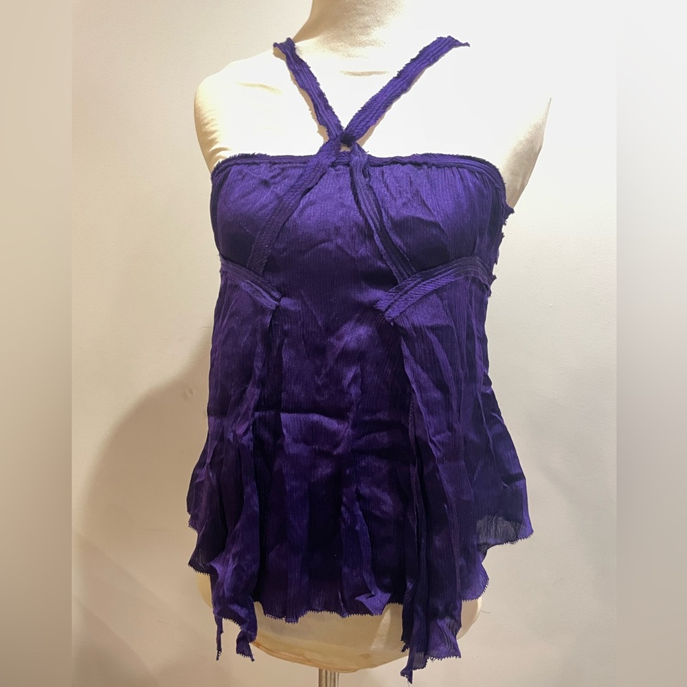 A/X Armani Exchange Textured Silk Sleeveless Top S